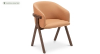 Oak chair design wood stained in xxxxx, seat upholstered in xxxxxx.