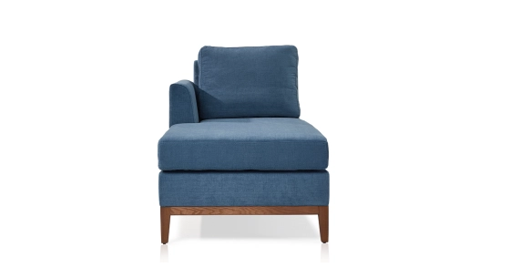 Méridienne gauche tissu bleu jean