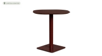 Extensible table for 6 to 8 people in oak and ceramic with ceramic extension with dark stained wood and a slate effect ceramic top and extension. 140x100 cm