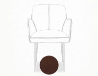 Vintage armchair with leather armrests dark brown Vintage armchair with leather armrests dark brown