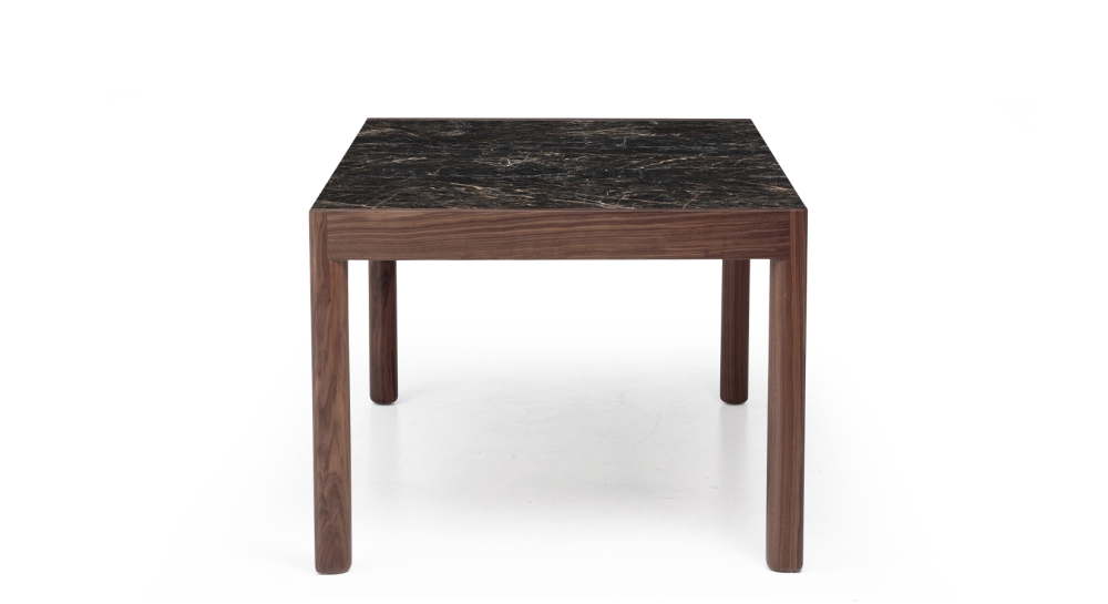 Table extensible 8 à 12 personnes en noyer et céramique allonges céramique bois teinte naturelle et céramique effet marbre noir m2 180x100 cm Table extensible 8 à 12 personnes en noyer et céramique allonges céramique bois teinte naturelle et céramique effet marbre noir m2 180x100 cm