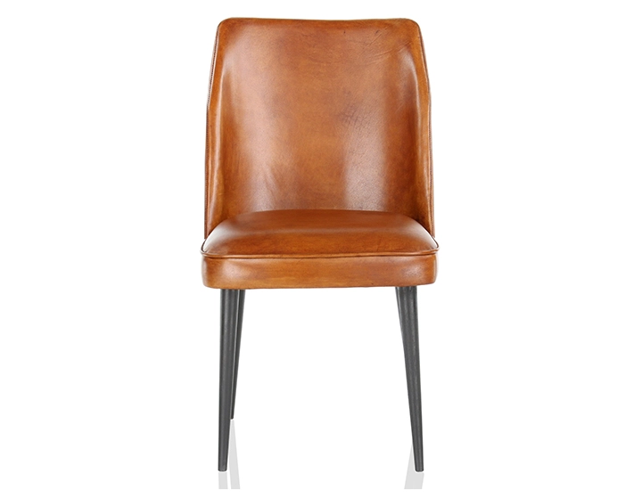 Chaise vintage cuir marron clair Chaise vintage cuir marron clair