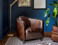 Fauteuil club cuir marron soutenu Fauteuil club cuir marron soutenu