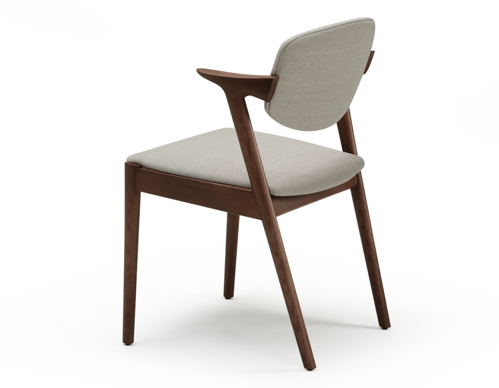 Dark brown stained design chair and natural beige fabric dark brown wood seat natural beige fabric Dark brown stained design chair and natural beige fabric dark brown wood seat natural beige fabric
