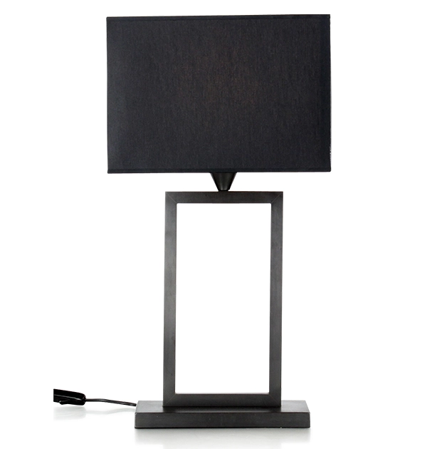 Black double floor lamp with black shade Black double floor lamp with black shade