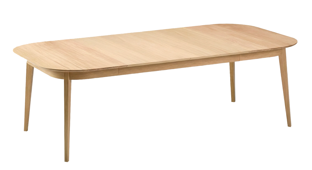 Table extensible en chêne 6 à 10 personnes avec plateau et allonges bois teinte naturelle 160x100 cm