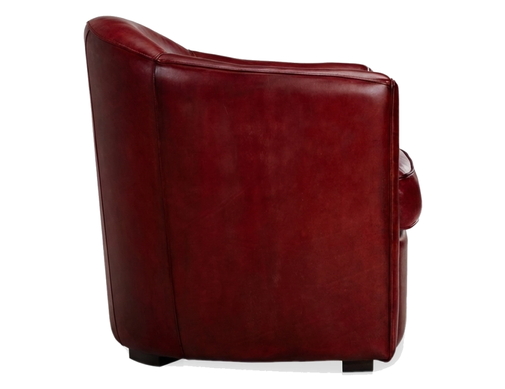 Fauteuil club cuir rouge carmin