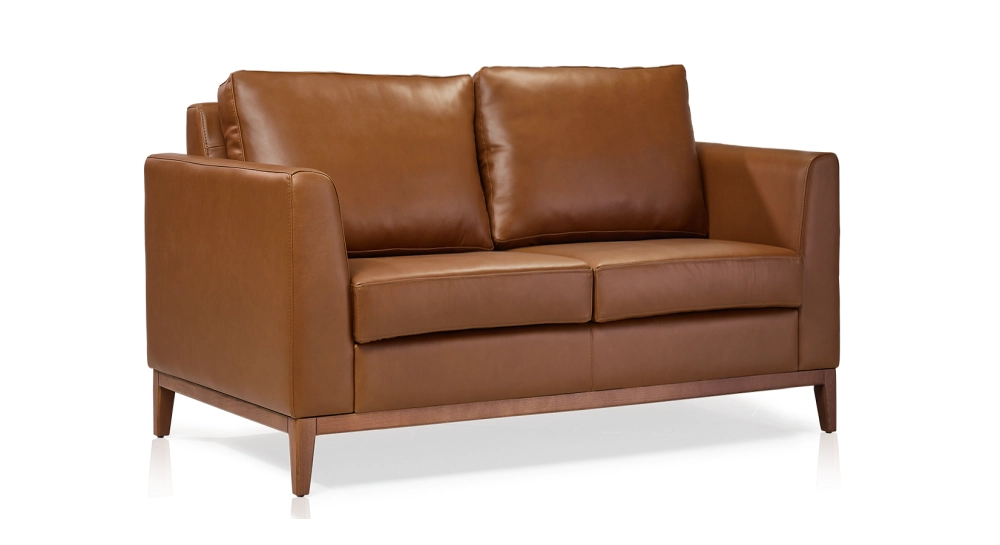 Canapé design 2 places cuir noisette Canapé design 2 places cuir noisette