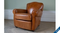 Fauteuil club cuir marron clair Fauteuil club cuir marron clair