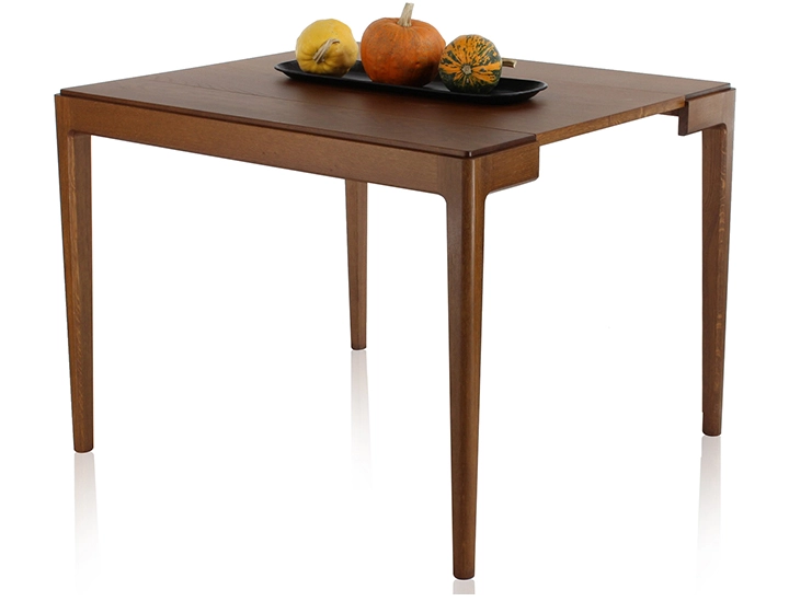 Console extensible en chêne avec 2 allonges teinte marron foncé 120x50 cm Console extensible en chêne avec 2 allonges teinte marron foncé 120x50 cm