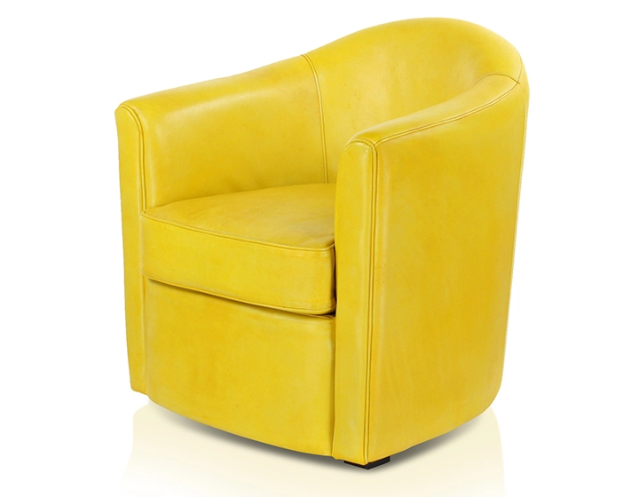 Leather club armchair yellow Leather club armchair yellow