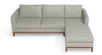 Canapé d'angle méridienne droite 4 places cuir gris perle (2g - md) Canapé d'angle méridienne droite 4 places cuir gris perle (2g - md)