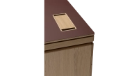 Bureau de direction chêne teinte naturelle plateau fenix rosso 200x100 Bureau de direction chêne teinte naturelle plateau fenix rosso 200x100