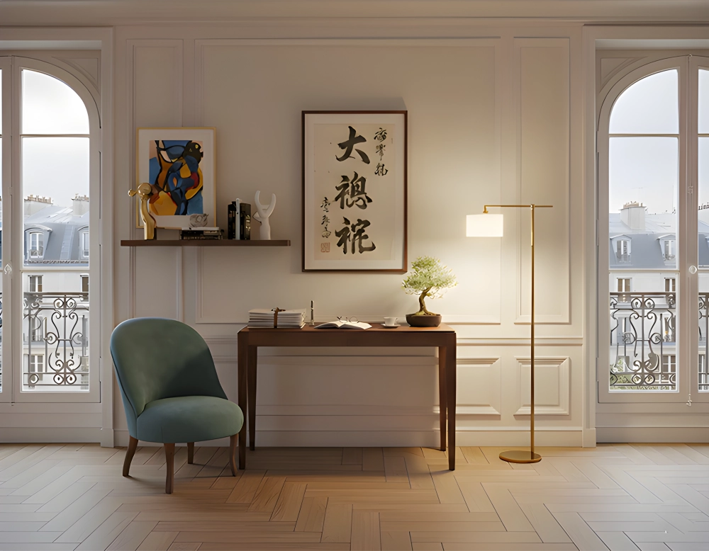 Console fixe en chêne teinte marron foncé 120x40 cm