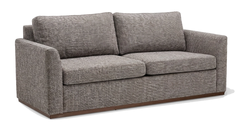 Canapé design 3 places tissu chiné marron