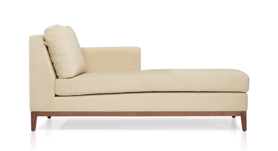 Méridienne droite tissu crème