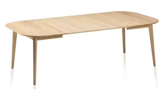 Table extensible en chêne 6 à 10 personnes avec plateau et allonges bois teinte naturelle 140x90 cm