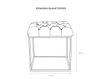 Pouf Chesterfield cuir marron soutenu