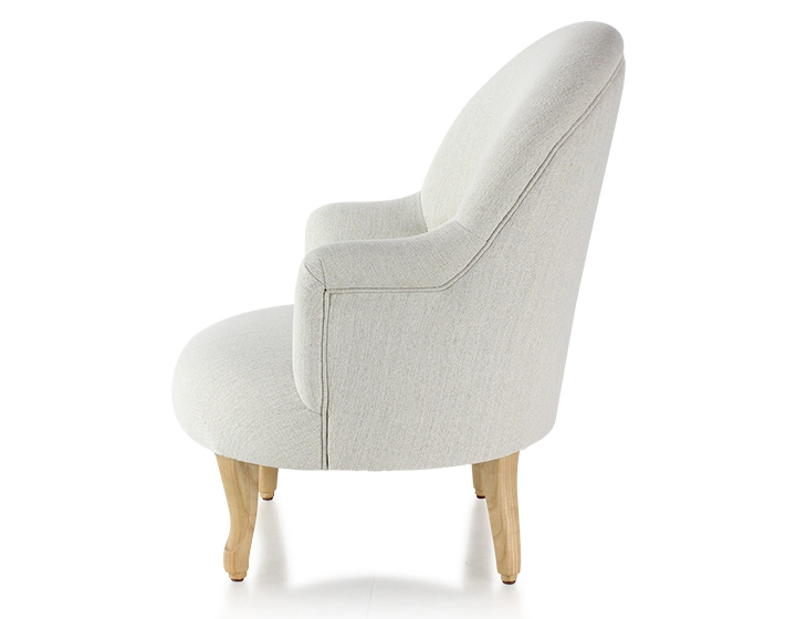 Toad armchair with armrests natural wood stain feet and natural beige fabric Toad armchair with armrests natural wood stain feet and natural beige fabric