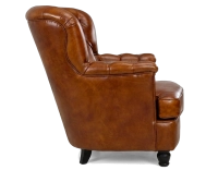Chesterfield leather armchair medium light brown back