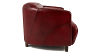 Canapé club cuir 2 places rouge carmin