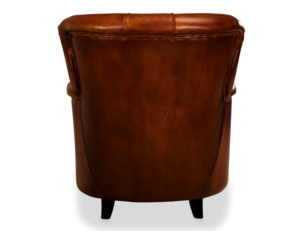 Chesterfield leather armchair brown vintage medium back Chesterfield leather armchair brown vintage medium back