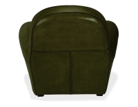 Leather club armchair olive green piped armrests Leather club armchair olive green piped armrests