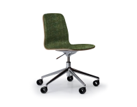 Chaise de bureau design pied métal alu à roulette assise tissu chiné vert Chaise de bureau design pied métal alu à roulette assise tissu chiné vert