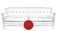 3 seater leather club sofa red studded armrests 3 seater leather club sofa red studded armrests
