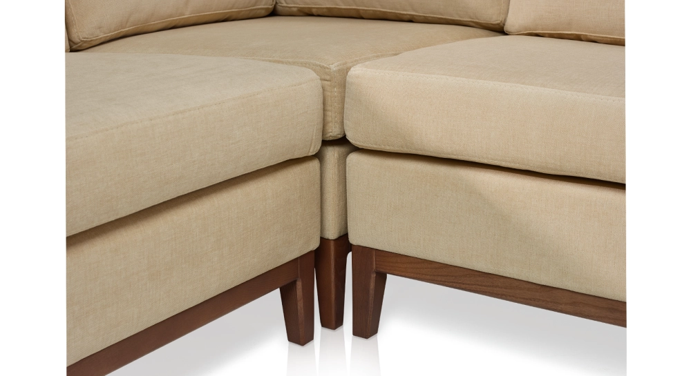 Canapé d'angle 6 places avec angle droit plus long tissu crème (2G - A - 3D) Canapé d'angle 6 places avec angle droit plus long tissu crème (2G - A - 3D)