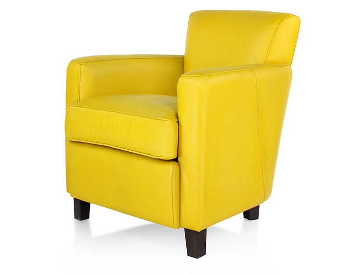 Leather club armchair yellow Leather club armchair yellow