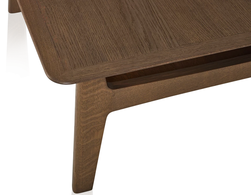 Table basse carrée en chêne teinte noyer 100x100 cm 100x100 cm