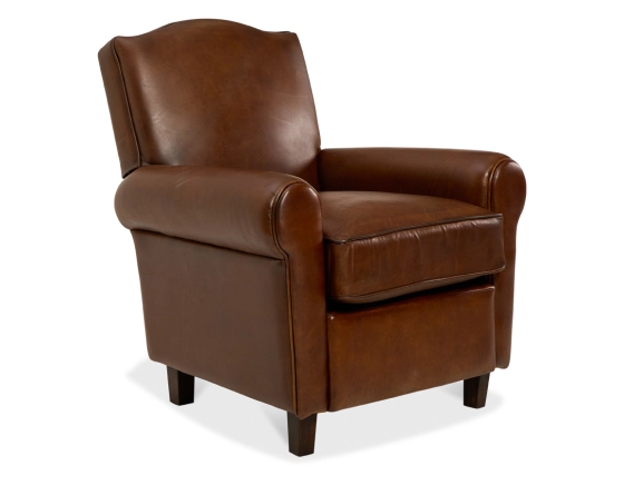 Fauteuil club cuir marron vintage