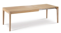 Mesa extensible de roble de 6 a 10 personas con tablero y extensiones de madera en tinte natural 140x90 cm