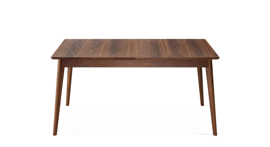 Table extensible en noyer avec plateau et allonges bois teinte naturelle 180x100 cm