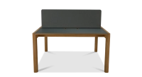 Bureau bench 2 postes chêne teinte naturelle plateau fenix vert foncé 140x160 Bureau bench 2 postes chêne teinte naturelle plateau fenix vert foncé 140x160