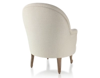 Fauteuil crapaud avec accoudoirs pieds bois teinte noyer et tissu chevron beige Fauteuil crapaud avec accoudoirs pieds bois teinte noyer et tissu chevron beige