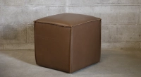 Pouf cuir de vachette noisette