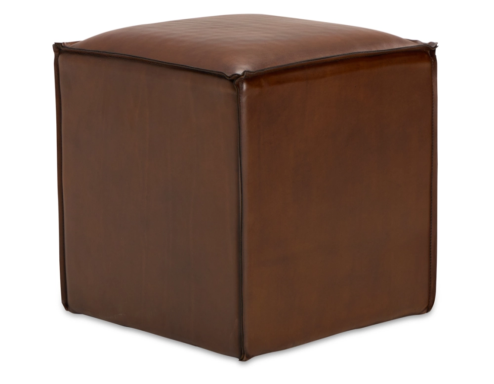 Pouf cuir marron vintage Pouf cuir marron vintage
