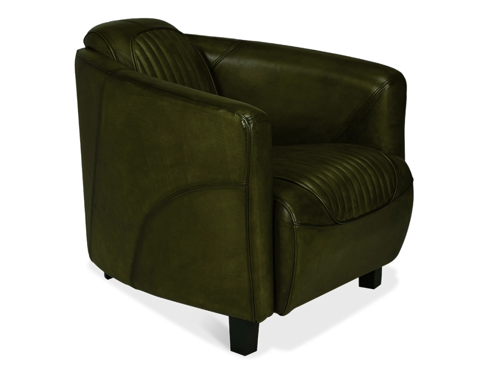 Leather club armchair olive green Leather club armchair olive green