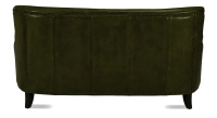 Canapé club cuir 2 places vert olive accoudoirs cloutés Canapé club cuir 2 places vert olive accoudoirs cloutés