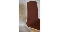 Designer chairs oak natural finish and burgundy red fabric