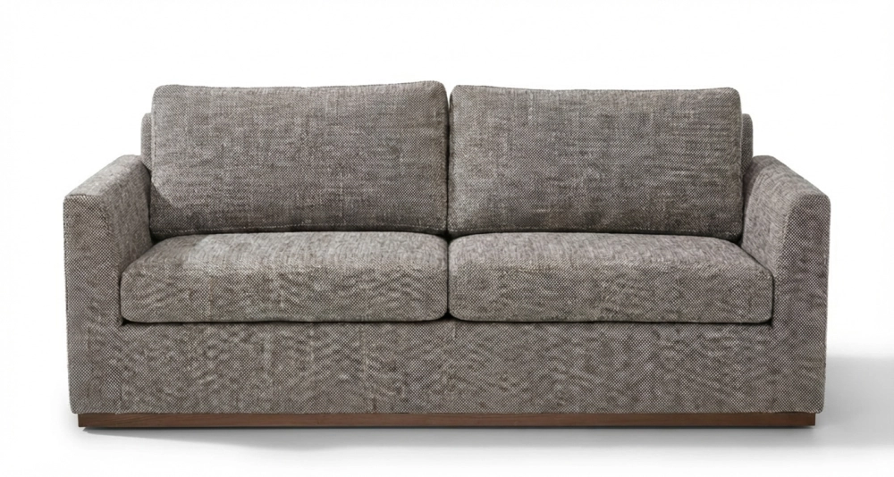 Canapé convertible 3 places tissus chiné marron