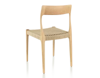 Chaise scandivave bois teinte naturelle assise corde