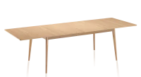 Table extensible en chêne avec plateau et allonges bois teinte naturelle 180x90 cm