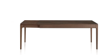 Table extensible en chêne et céramique 6 à 10 personnes allonges céramique avec bois teinte marron foncé et plateau et allonges céramique brun oxydé 140x90 cm Table extensible en chêne et céramique 6 à 10 personnes allonges céramique avec bois teinte marron foncé et plateau et allonges céramique brun oxydé 140x90 cm