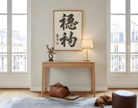 Console pliante en chêne teinte naturelle 100x40 cm