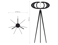 Oak and cotton thread tripod floor lamp, small twist weave model Oak and cotton thread tripod floor lamp, small twist weave model
