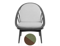 Scandinavian armchair dark brown stained wood and green fabric Scandinavian armchair dark brown stained wood and green fabric