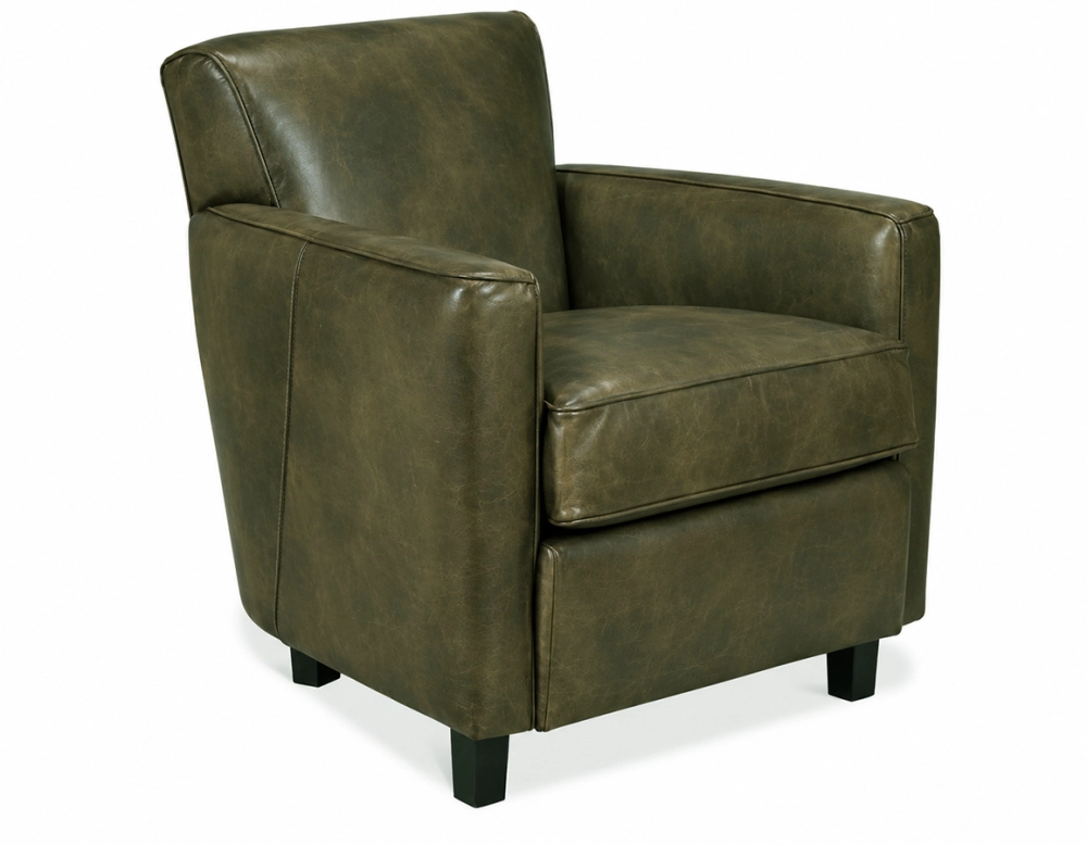 Fauteuil club cuir vert olive